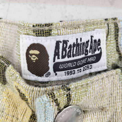 アベイシングエイプ A BATHING APE BAPE ART CAMO GOBELIN WORK PANTS メンズ L
