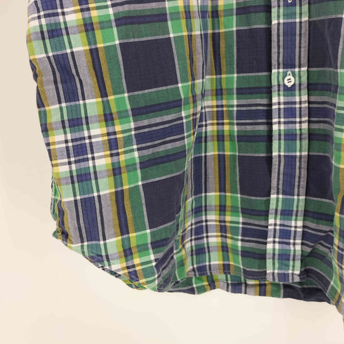 ラルフローレン RALPH LAUREN 90S BLAIRE チェック柄 BD S/S シャツ メンズ import:XXL