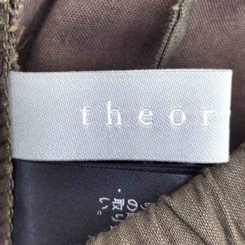 セオリーリュクス theory luxe CRISP LINEN ウレタン混 リネン レーヨン イージーパンツ レディース 36