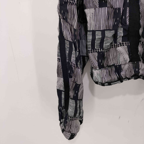 JUST FEMALE YALL BOMBER 総柄 裾ドローコード ノーカラー ジャケット レディース 38