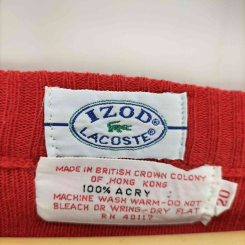 アイゾッドラコステ IZOD LACOSTE 80S ワンポイント ワッペン Vネック クルーネック アクリル ニット メンズ 20