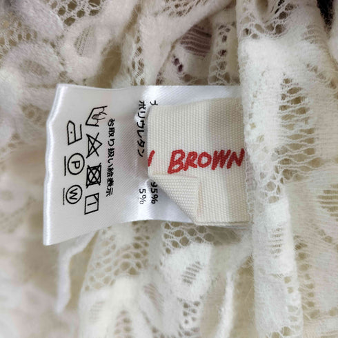 ALLISON BROWN リボンデザイン 総レース ハイネック ニット レディース FREE