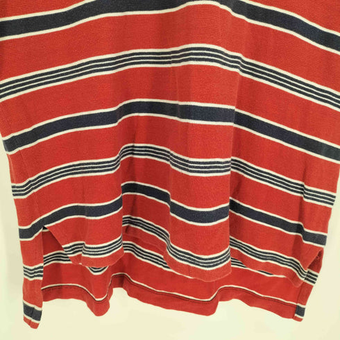 ポロバイラルフローレン Polo by RALPH LAUREN 90S ポニー刺繍 ワッフル地 マルチボーダー S/S ポロシャツ メンズ import:M