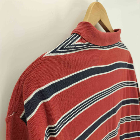 ポロバイラルフローレン Polo by RALPH LAUREN 90S ポニー刺繍 ワッフル地 マルチボーダー S/S ポロシャツ メンズ import:M