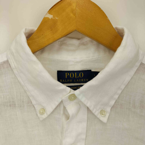 ポロラルフローレン POLO RALPH LAUREN CLASSIC FIT リネン ポニー 刺繍 L/S ボタンダウン シャツ メンズ import:L