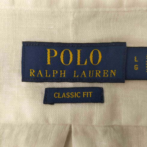 ポロラルフローレン POLO RALPH LAUREN CLASSIC FIT リネン ポニー 刺繍 L/S ボタンダウン シャツ メンズ import:L