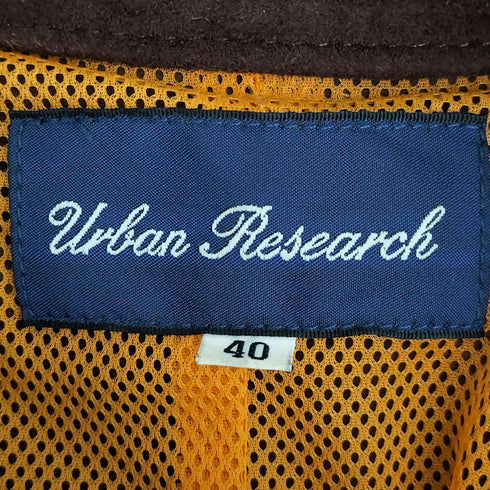 アーバンリサーチ URBAN RESEARCH ゴートレザー スエード 袖ジップ チンスト 裏地メッシュ ジップアップジャケット メンズ 40