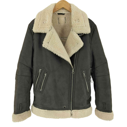 ベルシュカ BERSHKA フェイク ムートン ジャケット レディース