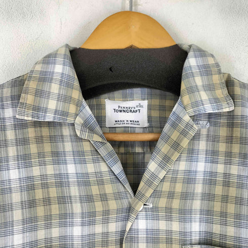 ペニーズタウンクラフト PENNEYS TOWNCRAFT 50-60S 船タグ L/S チェック 開襟 シャツ ボックス メンズ 14 1/2