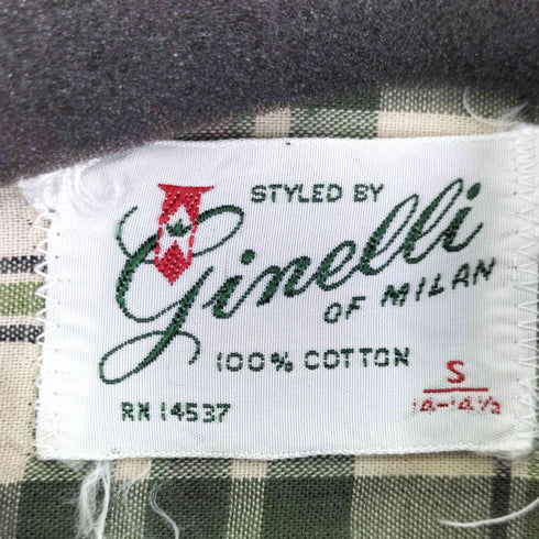 ginelli 60S ボックス L/S チェック シャツ メンズ 14 1/2
