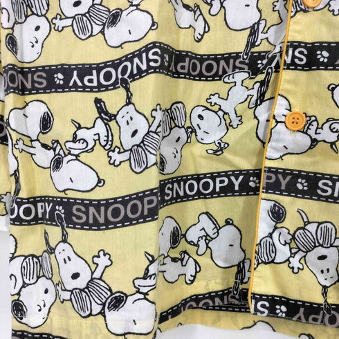 ピーナッツ PEANUTS キャラクタープリント スリーピング ボーダー パジャマシャツ メンズ