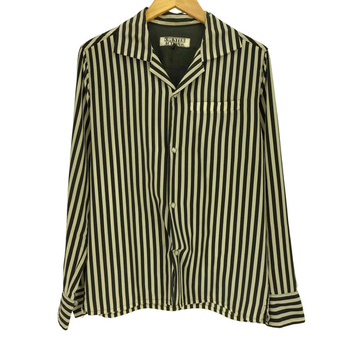 COUNTER ACTION ストライプ スナップボタン オープンカラー L/S シャツ メンズ import:M