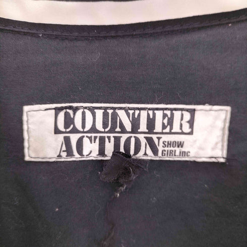 COUNTER ACTION ストライプ スナップボタン オープンカラー L/S シャツ メンズ import:M