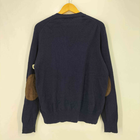 ポロラルフローレン POLO RALPH LAUREN 現行タグ ポニー無し 羊革エルボーパッチ ウール カーディガン メンズ import:M