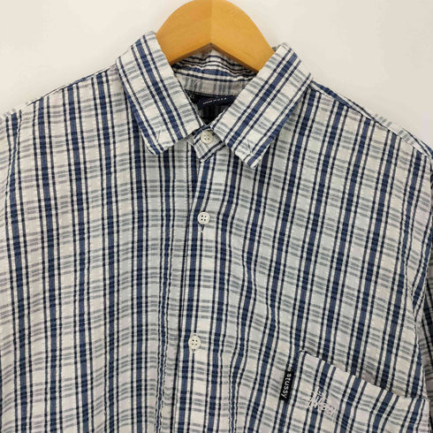 ステューシー Stussy 90s USA製 OLD 赤青タグ シアサッカーチェックシャツ メンズ XL