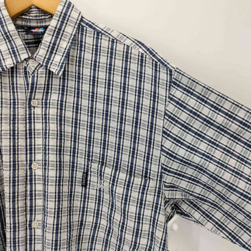 ステューシー Stussy 90s USA製 OLD 赤青タグ シアサッカーチェックシャツ メンズ XL
