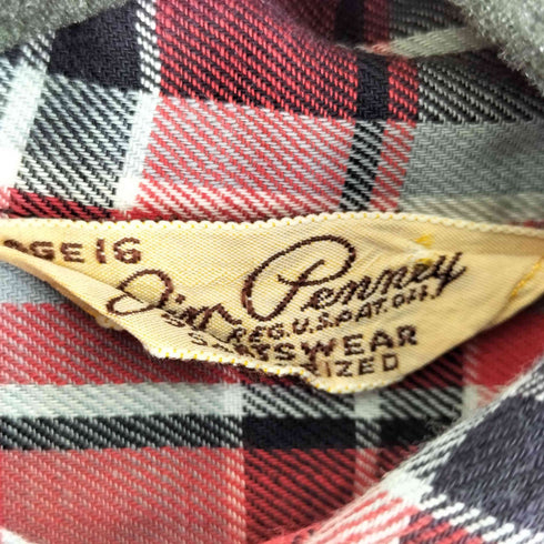Jim Penney 60S L/S チェック 開襟 シャツ ボックス メンズ