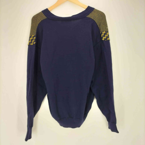 ピエールカルダン pierre cardin 総柄 切替 ウール Vネックニット メンズ import:L