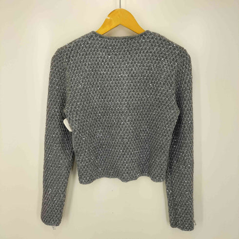 ザラ ZARA メタリック ニット スパンコール オープン カーディガン レディース import:S