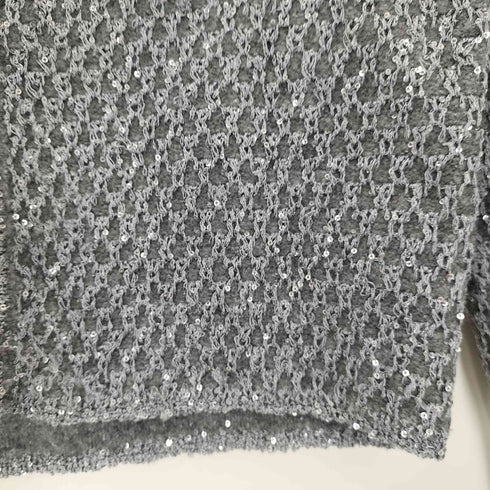 ザラ ZARA メタリック ニット スパンコール オープン カーディガン レディース import:S