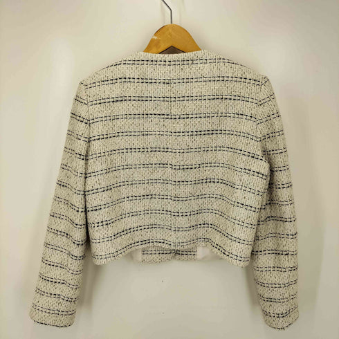 ザラ ZARA ツイード ノーカラー ジャケット レディース import:S