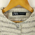 ザラ ZARA ツイード ノーカラー ジャケット レディース import:S