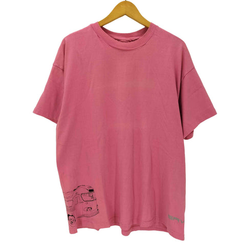 ヘインズ Hanes 80S USA製 ボディ カー プリント S/S Tシャツ 裾袖シングル メンズ import:XL