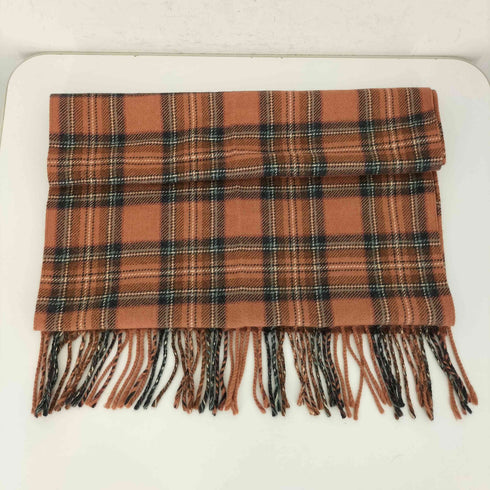 アクアスキュータム AQUASCUTUM フリンジチェック柄マフラー メンズ