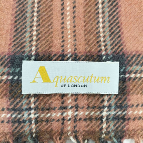 アクアスキュータム AQUASCUTUM フリンジチェック柄マフラー メンズ