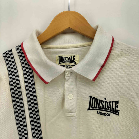 ロンズデール LONSDALE チェッカー ライン ロゴ刺繍 ポロシャツ メンズ import:M