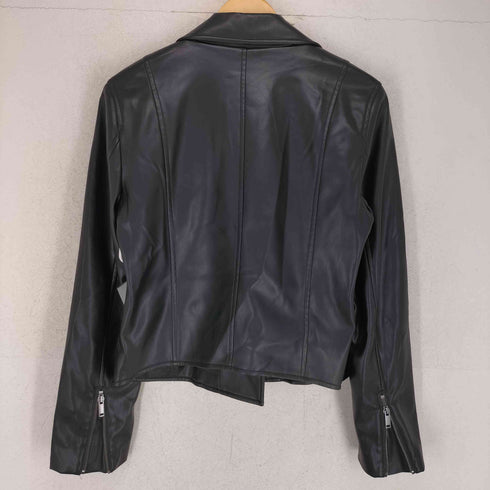 ギャップ Gap FAUX LTHR MOTO TRUE BLACK フェイクレザーダブルライダースジャケット レディース import:M