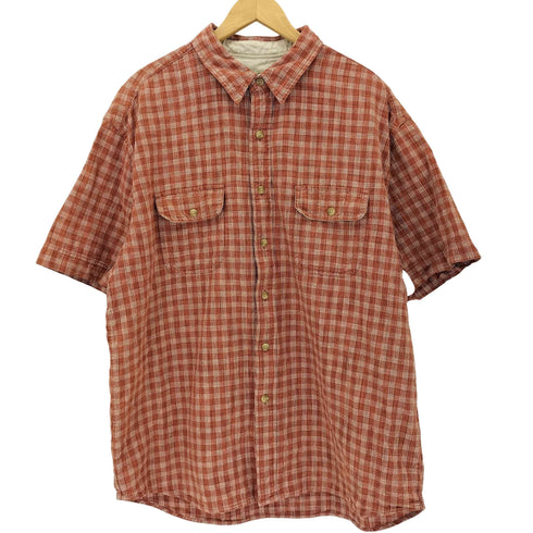 エディーバウアー Eddie Bauer 00s リネンコットン チェックシャツ メンズ XL