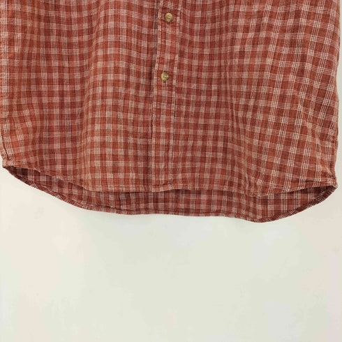 エディーバウアー Eddie Bauer 00s リネンコットン チェックシャツ メンズ XL