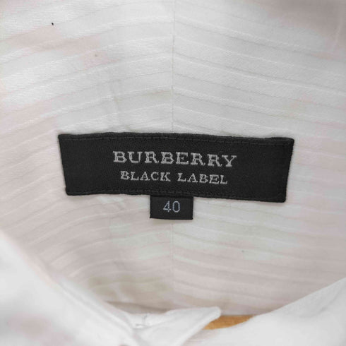 バーバリーブラックレーベル BURBERRY BLACK LABEL ストライプ ボタンダウン コットンシャツ メンズ US:40