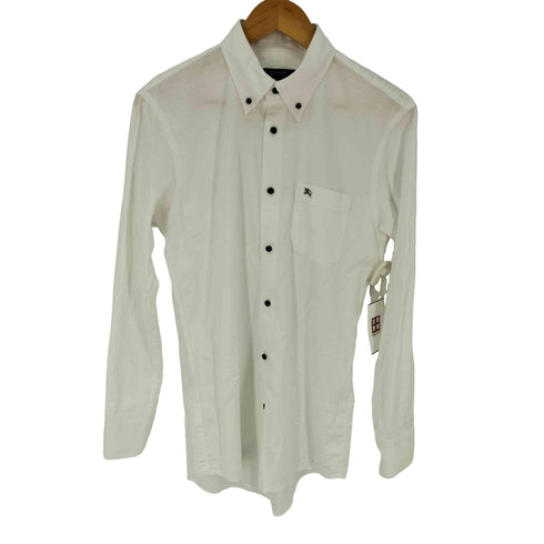 バーバリーブラックレーベル BURBERRY BLACK LABEL 千鳥格子 ボタンダウン コットンシャツ メンズ US:40