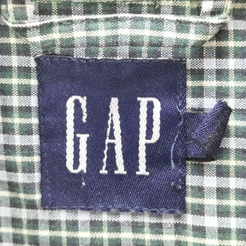 ギャップ Gap 90-00S 紺タグ OLD S/S チェック ボックス シャツ メンズ import:L