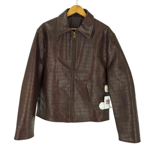 ザラ ZARA EMBOSSED FAUX LEATHER JACKET メンズ import:L
