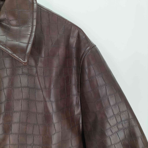 ザラ ZARA EMBOSSED FAUX LEATHER JACKET メンズ import:L