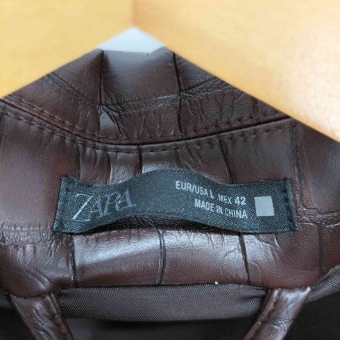ザラ ZARA EMBOSSED FAUX LEATHER JACKET メンズ import:L