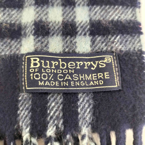 バーバリーズ BURBERRYS イングランド製 チェック柄小判カシミヤ100%マフラー レディース