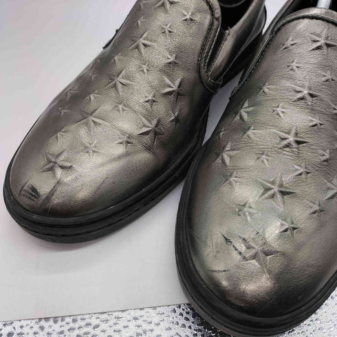 ジミーチュウ JIMMY CHOO MADE IN ITALY イタリア製 星 スター スタッズ 型押し ダイヤモンド スリッポン スニーカー メンズ EUR:42
