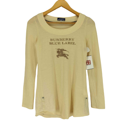 バーバリーブルーレーベル BURBERRY BLUE LABEL ホースロゴ ニット カットソー Y2K レディース 38