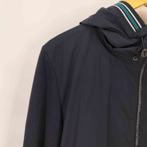 ヒューゴボス HUGO BOSS SLIM FIT ナイロン切替 フーデッドジャケット メンズ L