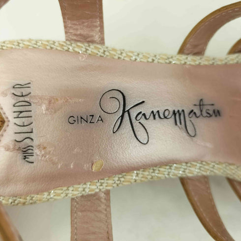 ギンザカネマツ 銀座かねまつ GINZA kanematsu 型押し アンクルストラップ パンプス レディース JPN:23.5