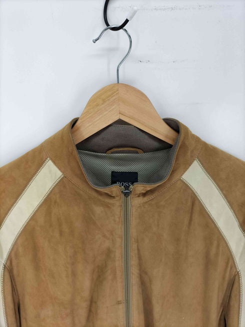 ヒューゴボス HUGO BOSS 山羊革 スエード ジップアップジャケット メンズ 52