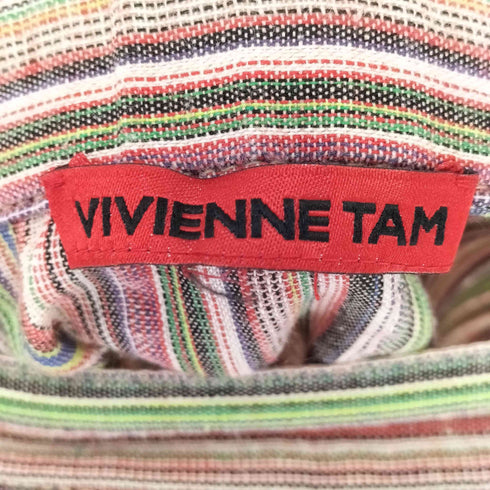 ヴィヴィアンタム VIVIENNE TAM マルチストライプ フロントクロスデザインスカート レディース 38