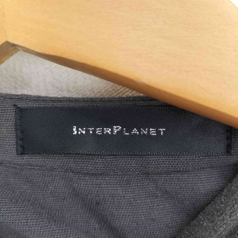 インタープラネット INTERPLANET 綿麻ウォッシュ切替シャツワンピース レディース FREE