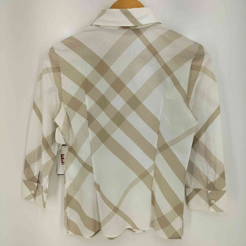 バーバリーロンドン BURBERRY LONDON エクエストリアン・ナイト ロゴ刺繍 メガノバチェック 七分袖 シャツ レディース EUR:38