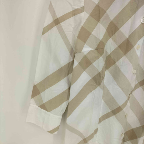 バーバリーロンドン BURBERRY LONDON エクエストリアン・ナイト ロゴ刺繍 メガノバチェック 七分袖 シャツ レディース EUR:38