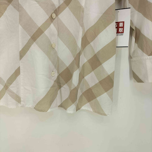 バーバリーロンドン BURBERRY LONDON エクエストリアン・ナイト ロゴ刺繍 メガノバチェック 七分袖 シャツ レディース EUR:38
